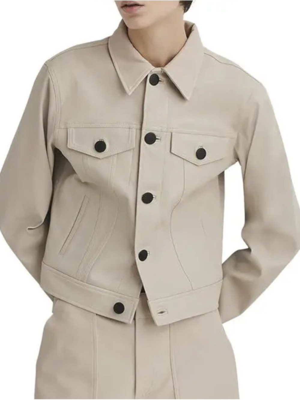 Rag & Bone Debbie Leather Jacket XS | Stone Beige Lamb Leather | NWT